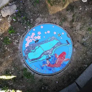 沟盖板多彩绘画定制排水井盖