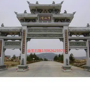 石材牌坊，村庄石雕牌坊，各种人物，动物，花岗岩牌坊，金玉石雕厂家