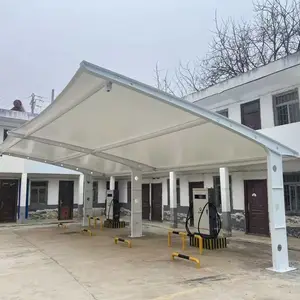 贵州|重庆|四川膜结构停车棚 新能源充电桩雨棚 厂区小区电动车遮阳棚定制?企辉膜结构