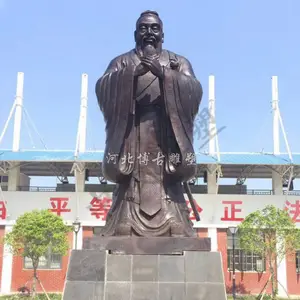 校园铸铜孔子像 铜雕人物雕塑 河北博古铜雕厂家