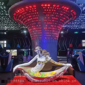 无锡大厅内景灯光雕塑 不锈钢镂空立柱雕塑作品
