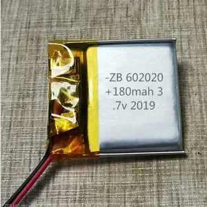 厂家直销602020聚合物锂电池180mah 可用于:蒸面器 ***仪