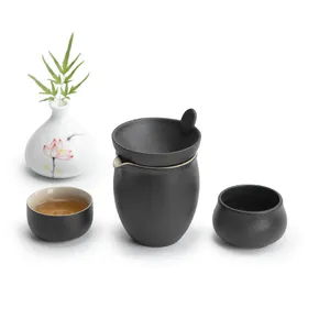 陶鼎轩雁南飞创意黑陶家用办公简约陶瓷茶具套装