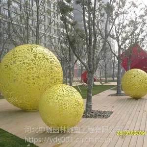 不锈钢镂空球 镂空景观球雕塑 不锈钢球雕塑