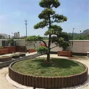 园艺水泥仿木树桩石 混凝土仿树皮纹栏杆 草坪花丛挡土墙 工厂