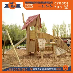 【定制】户外木制攀爬滑梯 营地配套无动力游乐设施 原木攀爬乐园