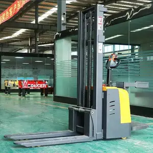 沃特机械步行式托盘堆垛车1吨电动堆高车搬运叉车升高车