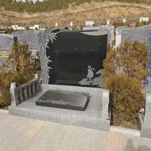 家族陵园石雕墓碑 高端石材墓碑定制 Stone Tombstone 墓地石碑