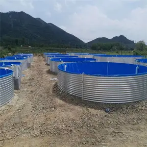 加厚大型圆形折叠帆布鱼池刀刮布高密度养殖池蓄水池锦鲤水箱支架