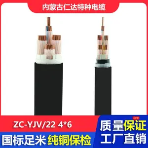 仁达电缆 国标电线 ZC-YJV22 0.6/1KV 低压电力电缆 铜芯铠装线 4*6mm?