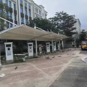 郑州安装露天停车场膜结构雨棚 工厂钢结构停车棚 小区汽车遮阳蓬厂 家
