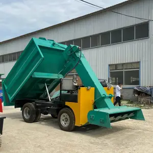 液压自卸式铲粪车 牛羊圈舍贴地刮粪车 四轮自走式收粪车