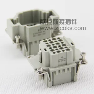 重载连接器厂家矩形插座航空插头HDD-024-MC/FC 24孔针芯冷压针