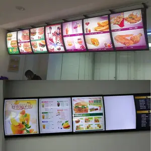 定制弧形KFC点餐灯箱 麦当劳平面汉堡灯箱 led学校单位食堂快餐店灯箱餐饮灯箱