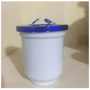 复古青花陶瓷口杯带盖 来图定制陶瓷小口杯 2两半陶瓷口杯厂家