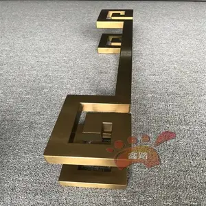 现代经典款拉丝钛金不锈钢方管回字形大门拉手工艺精湛、简洁大方