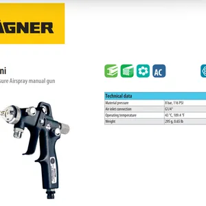 德国沃德WALTHER PILOT Mini 低压高雾化喷枪 超轻修补手喷枪
