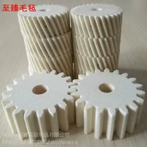 厂家直销精密机械工业羊毛毡斜齿轮 斜边耐磨吸油润滑羊毛毡齿轮