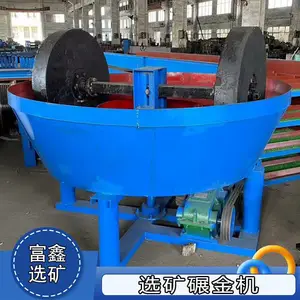 双轮碾金机轮式矿用研磨湿碾机 选金磨矿湿式碾矿机 均匀拌料设备