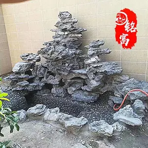 清远景观石英石叠石 千层石设计定制园林假山景观石 庭院造景石
