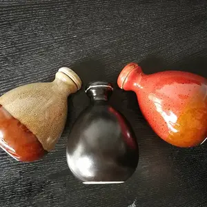 顺龙陶业供应手抓酒瓶 陶瓷空酒瓶 日式简洁白酒瓶1斤装