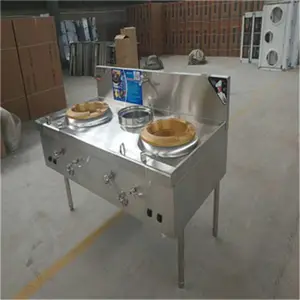 酒店食堂不锈钢炒灶 两炒一温灶 燃气大锅灶 双头灶 一炒一蒸灶 鑫乐源多功能猛火灶火力大结实耐用