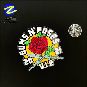 金属徽章 合金烤漆胸章 珐琅印刷胸针 企业校园工号牌定制