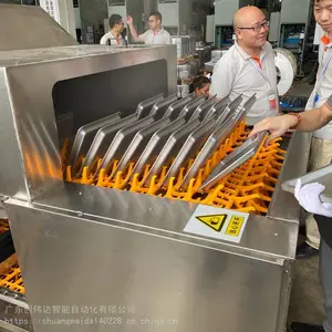 创伟达不锈钢烤盘除油除锈超声波清洗机 五金配件通过式烘干设备