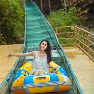 大型无动力游乐设备 玻璃水滑道 户外水上扩展 高空漂流水上滑道