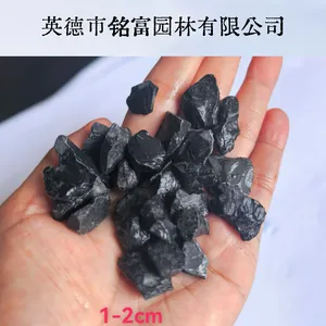 广 东3-5公分黑色水洗砾石现货 园林造景铺路黑砾石厂 家直 供