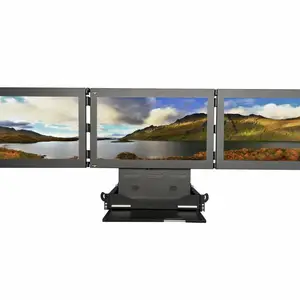枭杰科技19寸2.5U上架式单路3屏3显23.8寸操作终端KVM-2401W-T3带抽屉式键盘鼠标