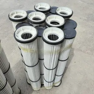 搅拌站水泥粉煤灰料仓罐顶圆形振动式除尘器滤芯配件过滤效果好