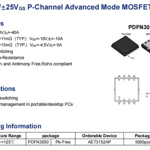 禾纳代理 MOS电源管理IC AET3152AP替代 TDM3307泰德芯片