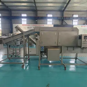 脆皮翅根油炸机6000型 翅根裹粉油炸流水线 鸡腿油炸锅设备厂家