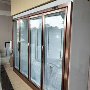超市四门玻璃展示柜 便利店饮料冷藏冰柜 超市立式水果保鲜陈列柜格瑞品牌冷柜价格