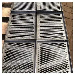 3mm304不锈钢冲孔托盘370*310冲孔盒子定制 带孔盘可来图加工