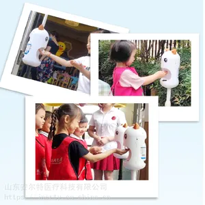 幼儿园自动感应测温消毒机 泡沫酒精喷雾凝胶皂液器 立式免洗手液机
