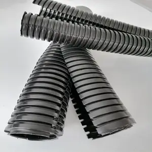 包头风电用双壁开口尼龙护线套管PA打开穿线波纹管 双开口拼接式穿线管AD106