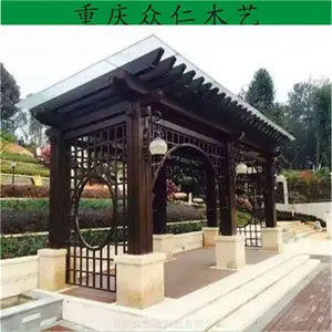合江樟子松实木地板 防腐木弧形花架 防腐木栈道生产 众仁木艺
