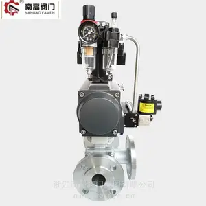 南高阀门供应 T型气动三通球阀 Q645F-10P 开启轻便不锈钢材质
