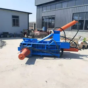 卧式易拉罐压块机现货全自动废铁压块机自动翻包金属压块机