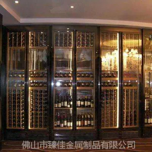 恒温红酒柜 定制不锈钢酒柜 隔断红酒柜 餐厅酒柜 客厅家装红酒柜