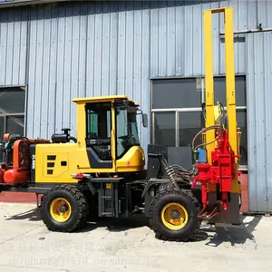 建筑施工小型液压护栏打桩机_小型护栏打桩机_智创公路波形护栏打拔一体机供应