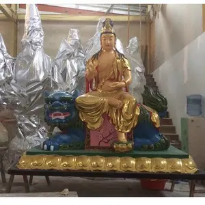 文殊普贤菩萨像 玻璃钢佛像 铜佛像 寺庙***摆件 寺庙神像 文殊菩萨