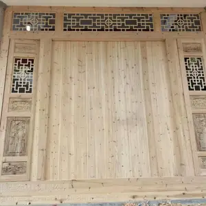 仙缘装饰古建***柚木纯手工高浮雕雕刻木门款式白胚图定制款