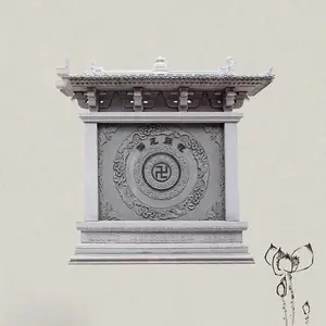 ***祠堂古建筑浮雕墙雕刻 青石照壁墙雕花鸟瑞兽 雕工细腻