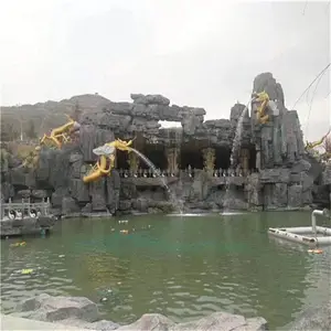 黄埔假山定制 黄埔千层石护坡流水假山设计制作