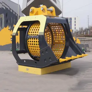 挖机破碎筛分斗建筑垃圾泥煤矿渣再生斗挖掘机液压岩石破碎筛挖斗