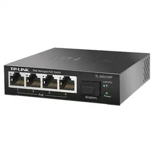 TP-LINK TL-SG2105P全千兆5口PoE交换机Web网管型1光4电标准供电