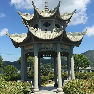 嘉祥石雕 户外凉亭长廊 石头葡萄架 庭院花园石雕凉亭 石头亭子
